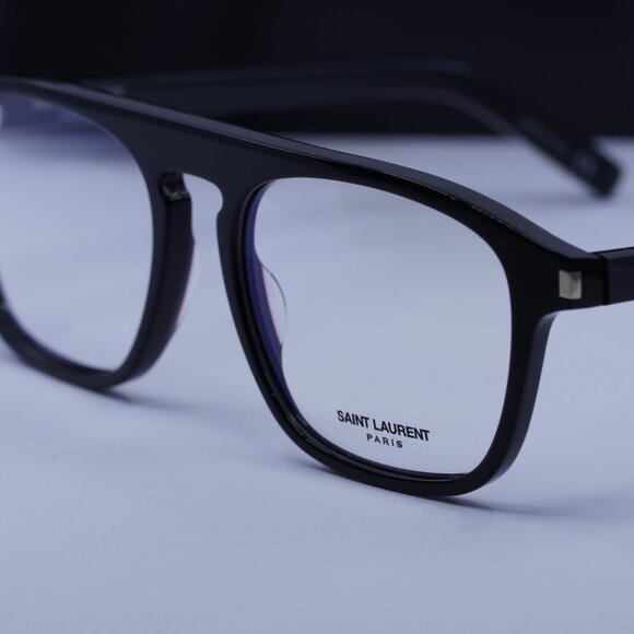 Saint Laurent SL157 001 Square Eyeglasses 52mm – Black - Picture 3 of 10